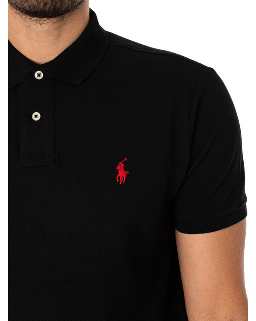 Polo Ralph Lauren Black Slim Polo Shirt for men