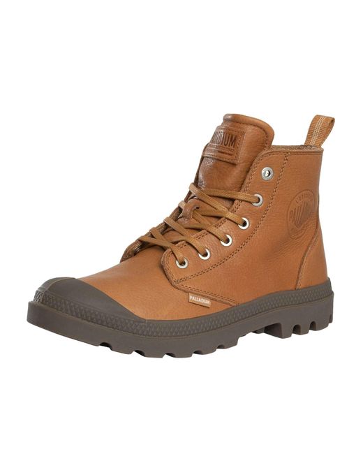 Palladium Brown Pampa Zip Leather Boots for men