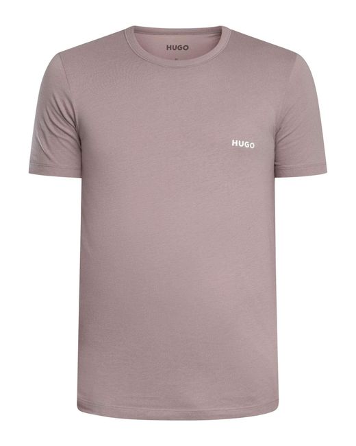 HUGO White 3 Pack Crew Lounge T-shirt for men