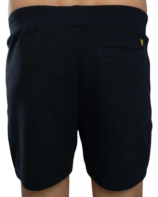 Lyle & Scott Blue Pique Track Sweat Shorts for men