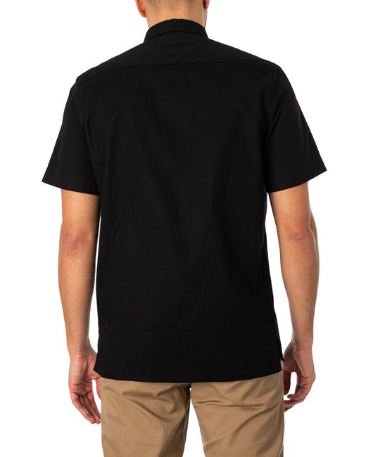 HUGO Black Ebor Straight Short Sleeved Shirt for men