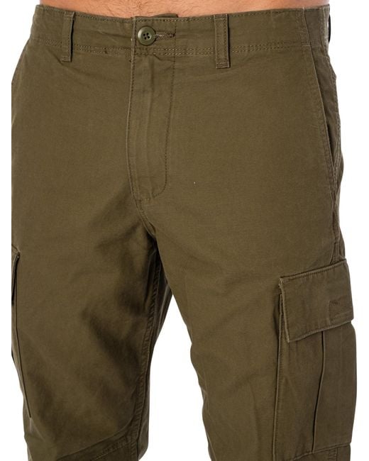 Jack & Jones Green Kane Barkley Loose Cargo Trousers for men