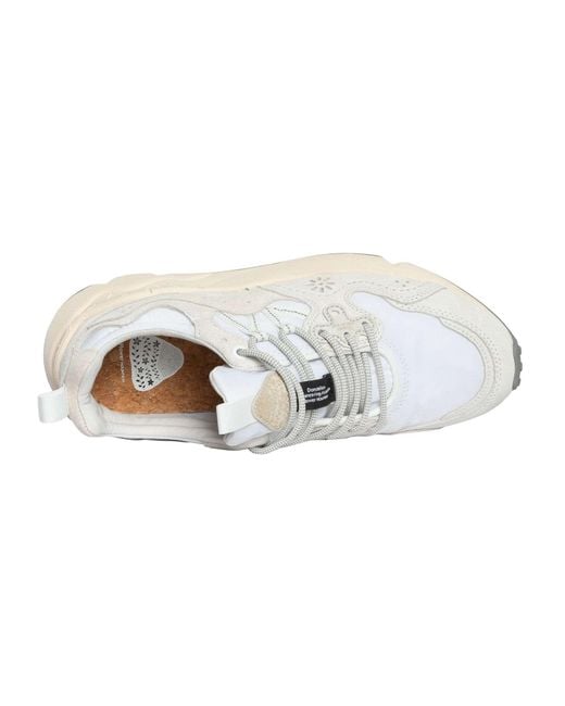 Flower Mountain White Yamano Suede Trainers for men