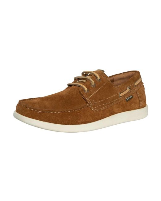 Barbour Brown Armada Suede Boat Shoes for men
