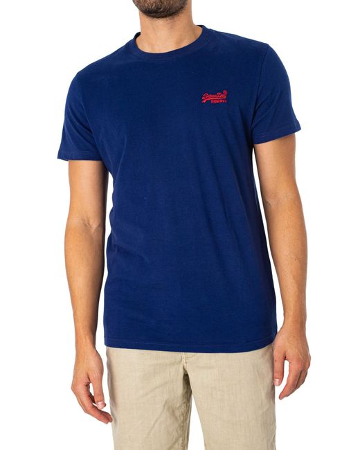 Superdry Blue Essential Logo T-shirt for men