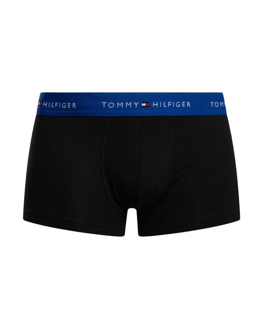 Tommy Hilfiger Black 3 Pack Signature Cotton Essentials Trunks for men