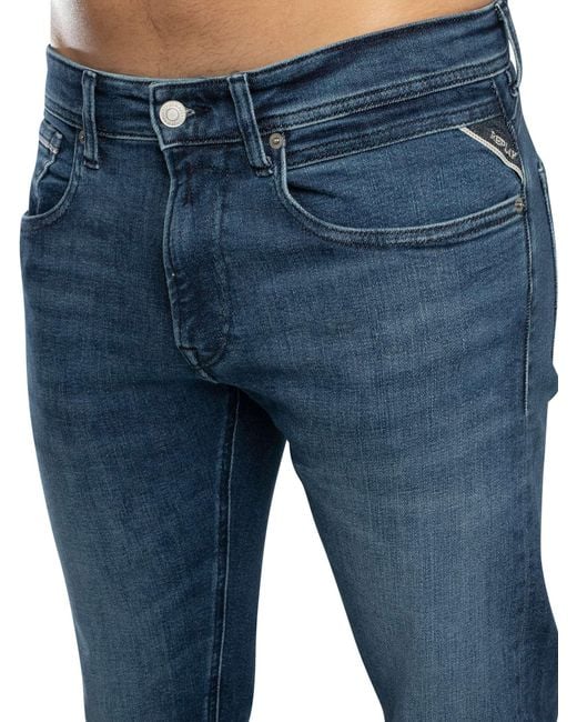 Replay Blue Grover Straight Jeans for men