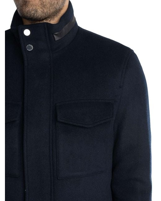 Ted Baker Blue Knowl Funnel Neck Field Jacket for men