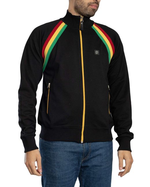 Trojan Black Raglan Taped Track Jacket for men