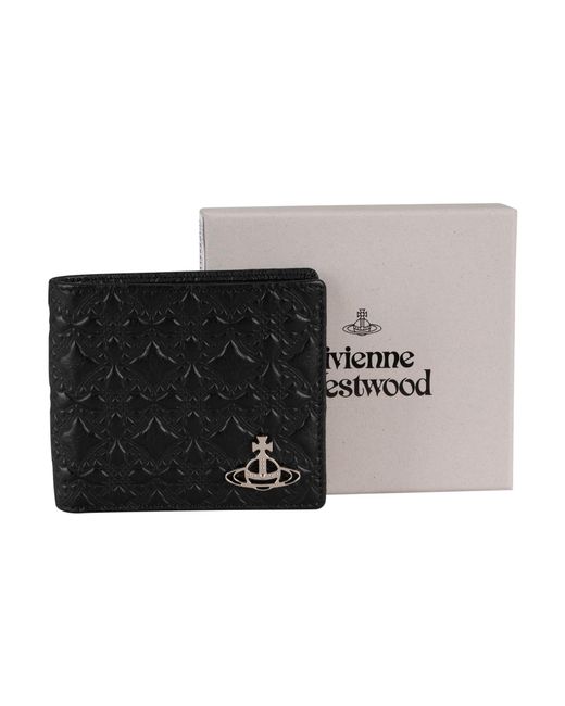 Vivienne Westwood Black George Man Billfold Leather Wallet for men