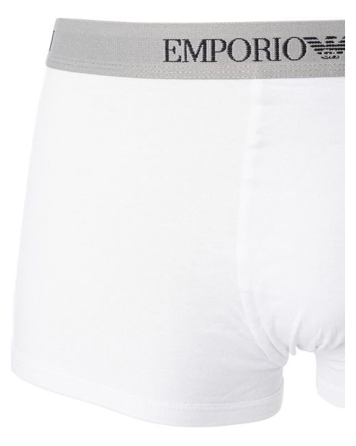 Emporio Armani White 3 Pack Trunks for men