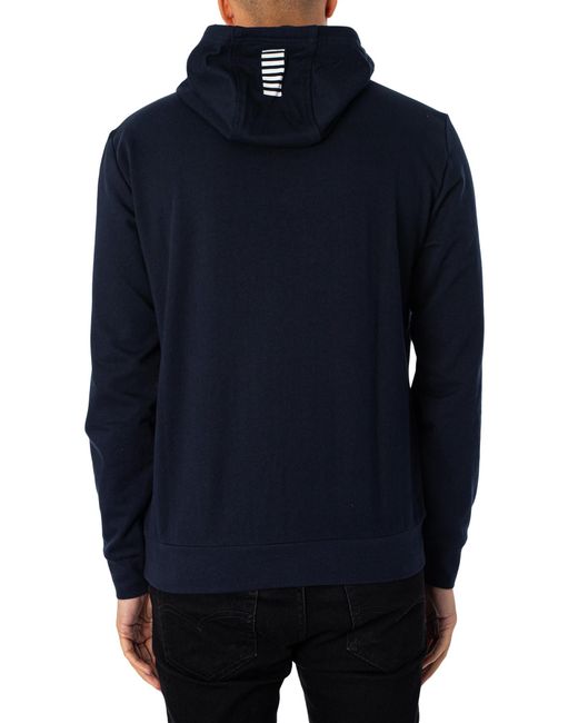 EA7 Blue Jersey Pullover Hoodie for men