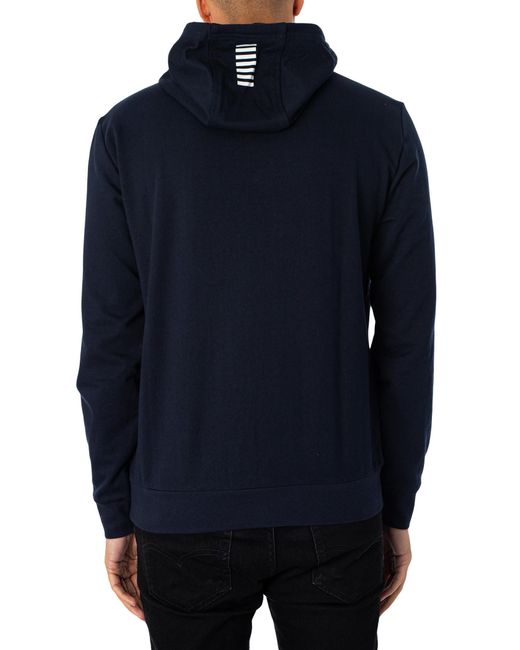 EA7 Blue Jersey Pullover Hoodie for men
