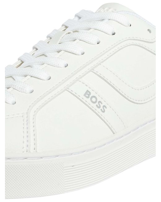 Boss White Rhys Faux Trainers for men