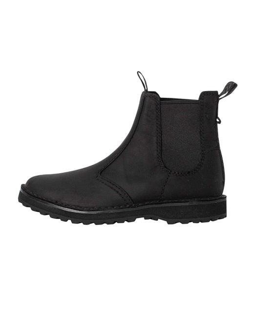 Clarks Black Solsbury Leather Chelsea Boots for men