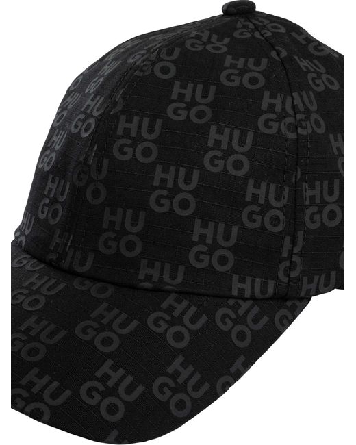 HUGO Black Jake Pattern Cap for men