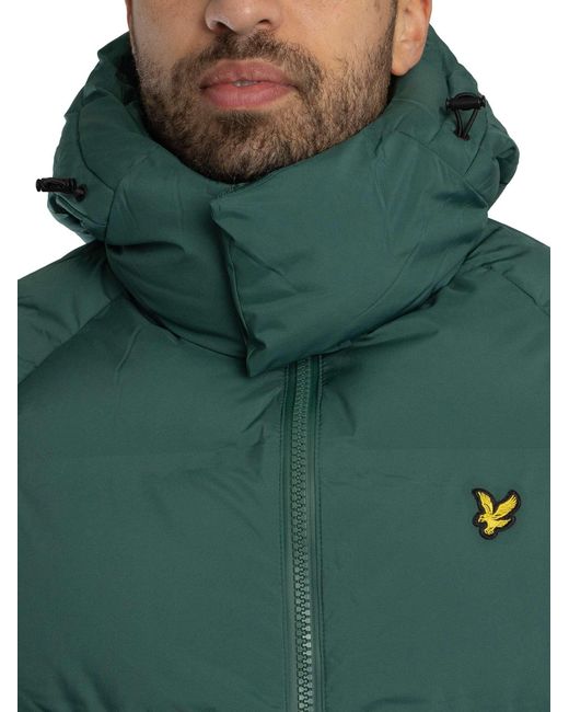 Lyle & Scott Green Welded Puffer Jacket for men