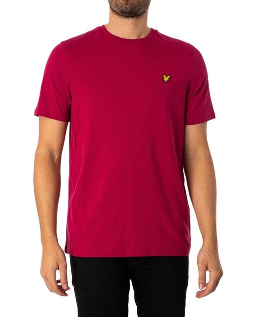 Lyle & Scott Red Plain T-shirt for men