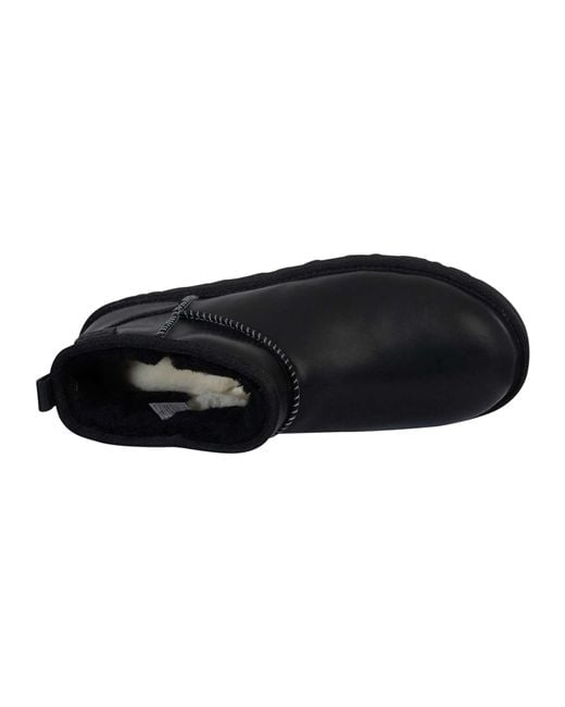 Ugg Black Classic Ultra Mini Leather Boots for men