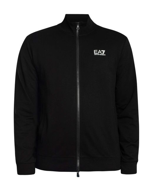 EA7 Black Aperta Zip Track Jacket for men