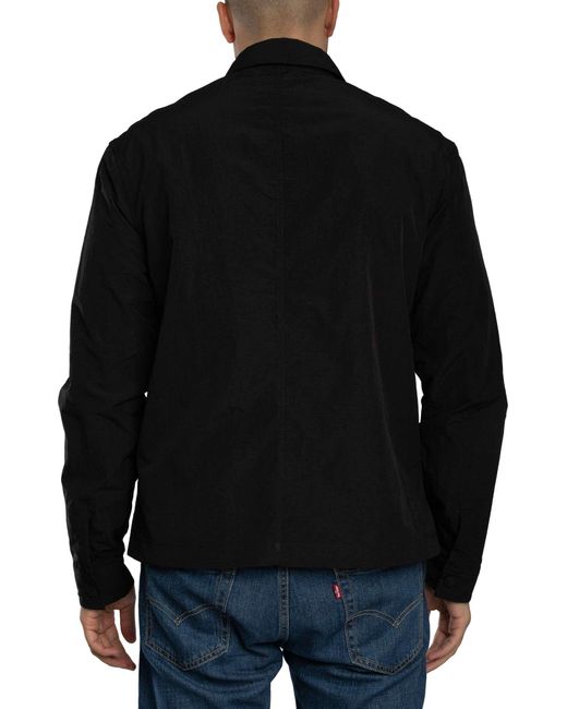 Lyle & Scott Black Lightweight Ripstop Overshirt for men