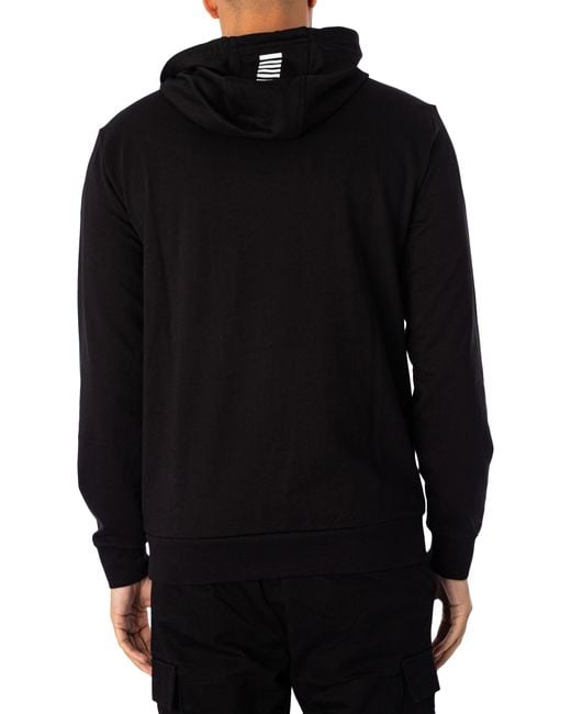 EA7 Black Jersey Pullover Hoodie for men