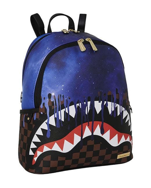 Sprayground Blue Lost In Space Drip Savage Small Backpack for men