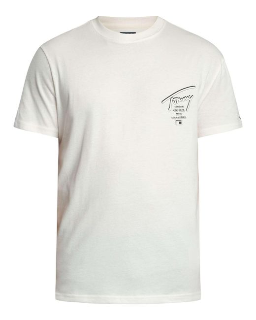 Tommy Hilfiger White Regular Back Graphic Sign City T-shirt for men