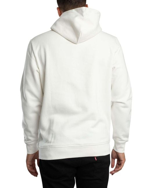 Tommy Hilfiger White Regular Essential Flag Pullover Hoodie for men