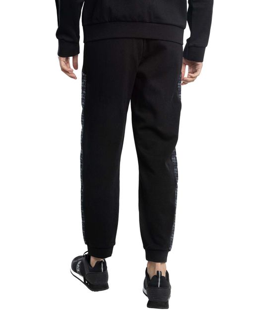 EA7 Black Logo Monogram Joggers for men