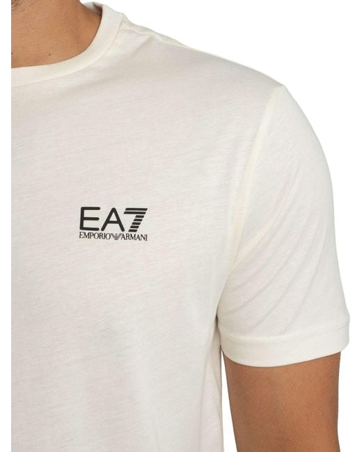 EA7 White Chest Logo T-shirt for men