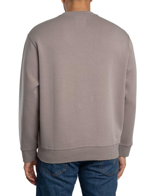 ARMANI EXCHANGE Gray Embroidered Centre Logo Sweatshirt for men