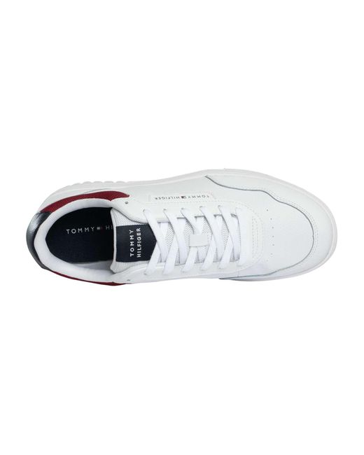 Tommy Hilfiger White Basket Core Leather Trainers for men
