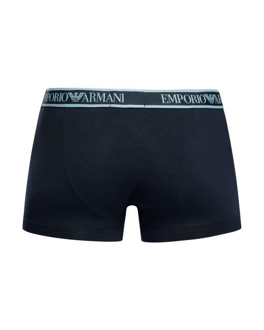 Emporio Armani Blue 3 Pack Trunks for men