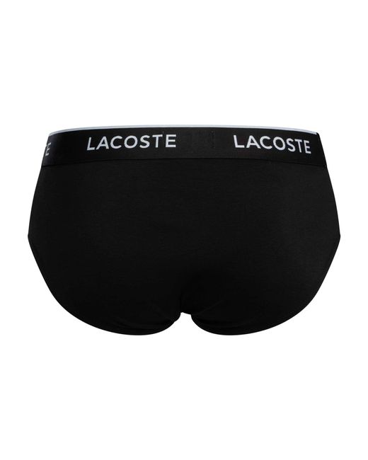 Lacoste White 3 Pack Cotton Stretch Briefs for men