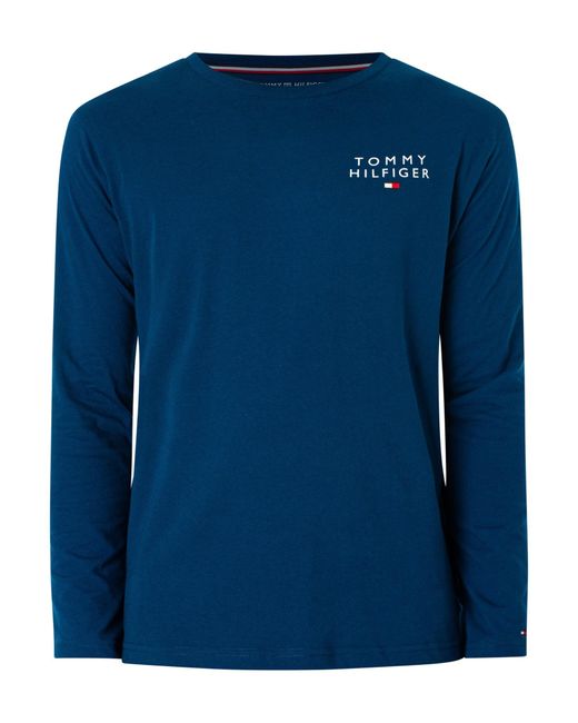 Tommy Hilfiger Blue Lounge Longsleeved Logo T-shirt for men