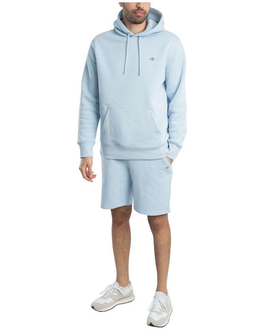 Gant Blue Regular Shield Pullover Hoodie for men