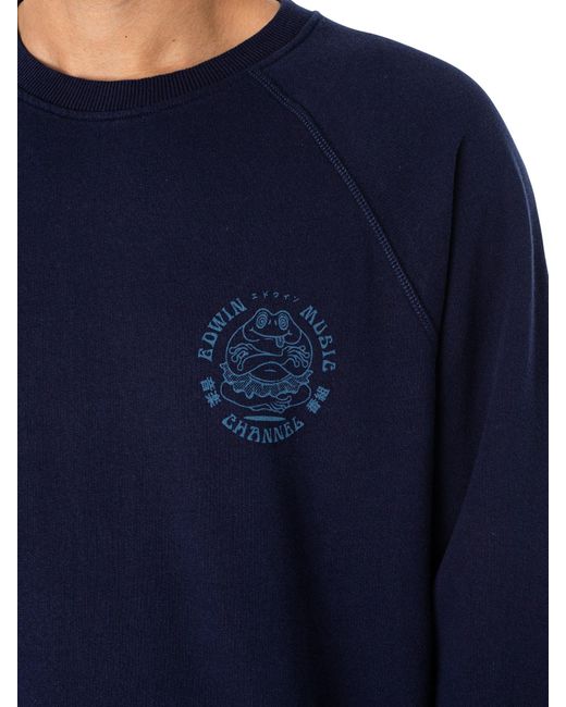 Edwin Blue Music Channel Sweatshirt for men