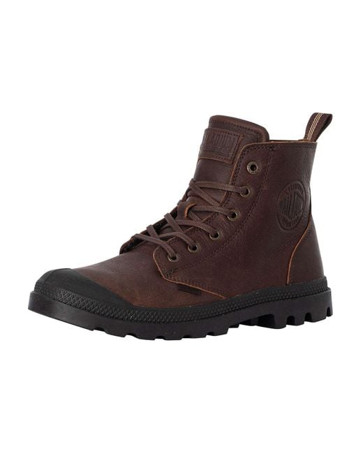 Palladium Brown Pampa Zip Leather Boots for men