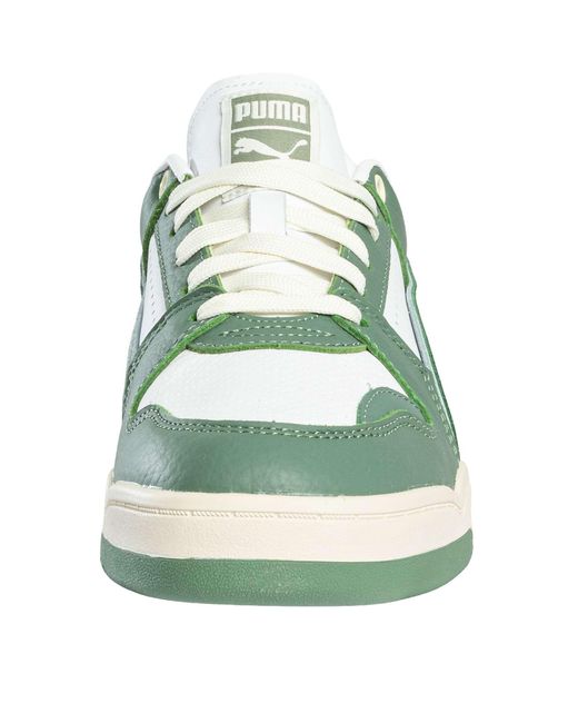 PUMA Green Slipstream Lo Vintage Leather Trainers for men