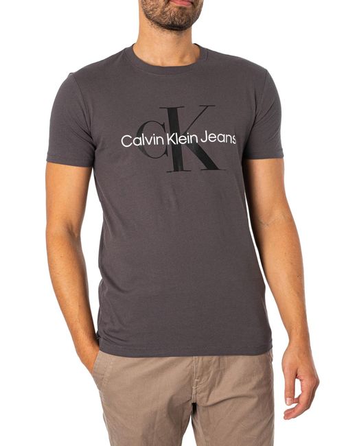 Calvin Klein Gray Seasonal Monologo T-shirt for men