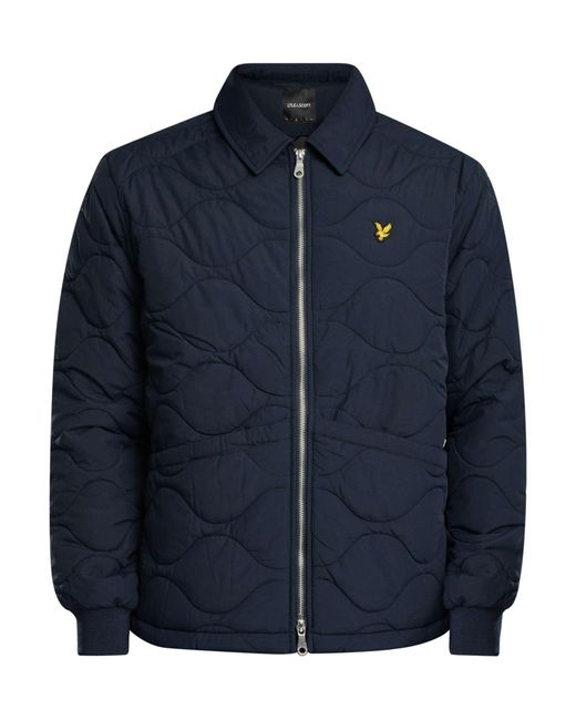 Lyle & Scott Blue Quilted Ripstop Jacket for men