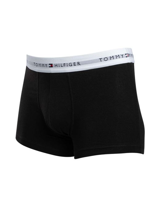 Tommy Hilfiger Black 3 Pack Signature Cotton Essentials Trunks for men