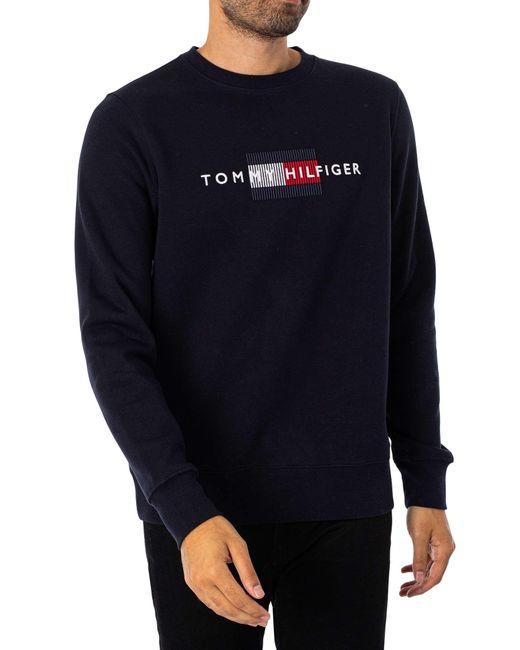 Tommy Hilfiger Blue Flag Embro Sweatshirt for men