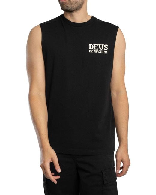 Deus Ex Machina Black Chinook Graphic Muscle Vest for men