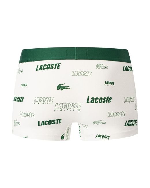 Lacoste Green 3 Pack Trunks for men