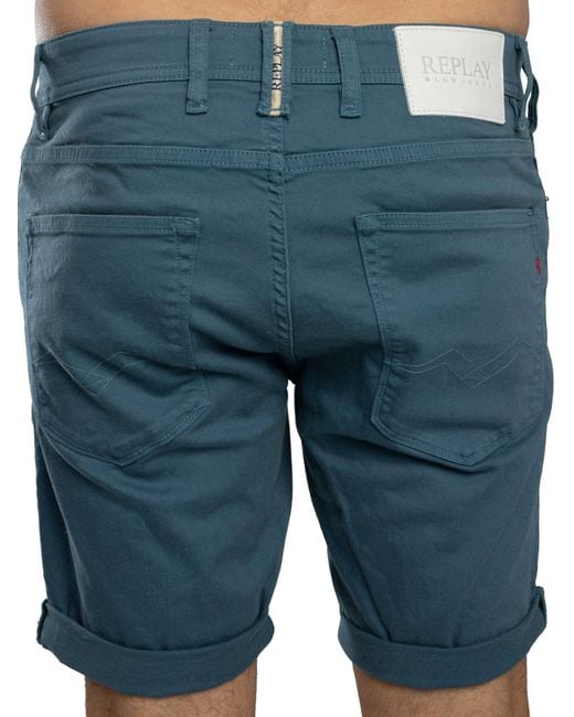 Replay Blue Rbj 981 Tapered Shorts for men