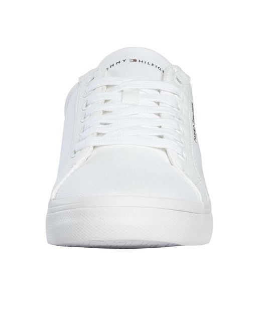 Tommy Hilfiger White Core Long Lace Trainers for men