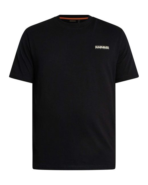Napapijri Black Relaxed Small Box Logo T-shirt for men