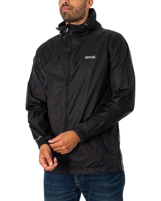 Regatta Black Pack It Waterproof Jacket for men